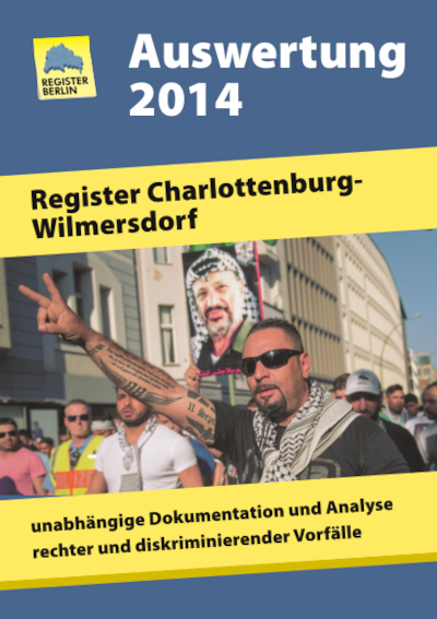 Titelseite der Broschüre: Auswertung 2014 vom Register Charlottenburg-Wilmersdorf