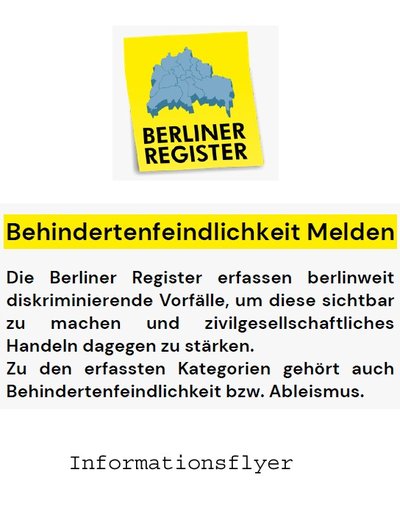 Infoflyer Behindertenfeindlichkeit