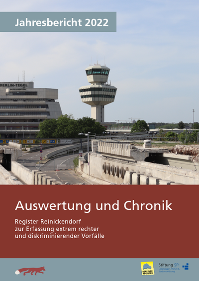 Deckblatt der Broschüre mit Foto der Flughafengebäude in Tegel, davor Baustelle.