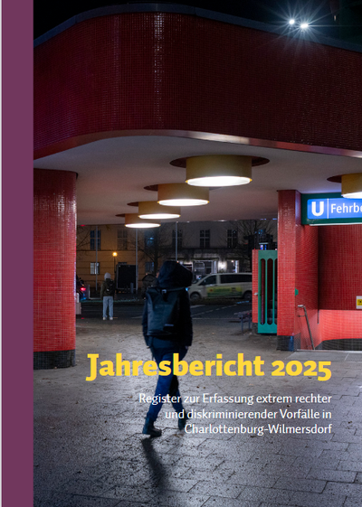 Titelbild Jahresbericht 2025 des Register Charlottenburg-Wilmersdorf, Foto zeigt U-Bahnhof Fehrbelliner Platz